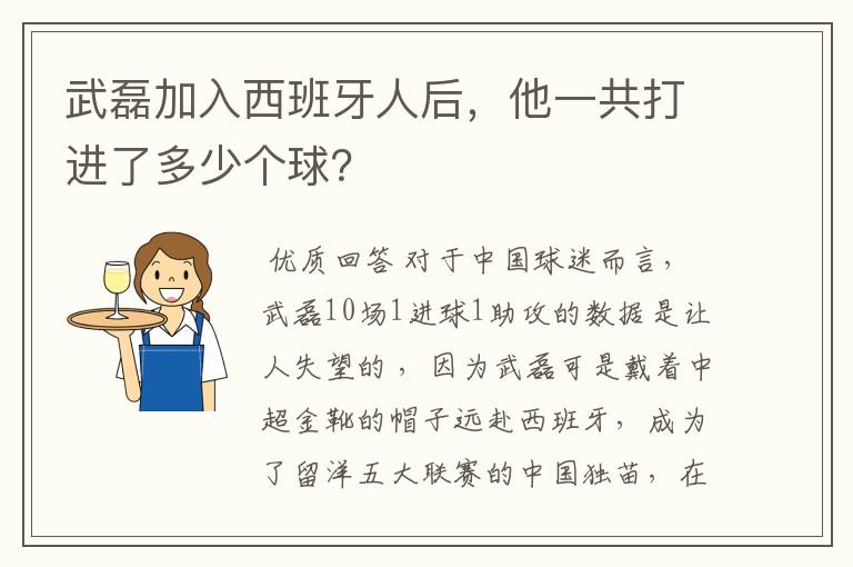 武磊加入西班牙人后,他一共打进了多少个球?
