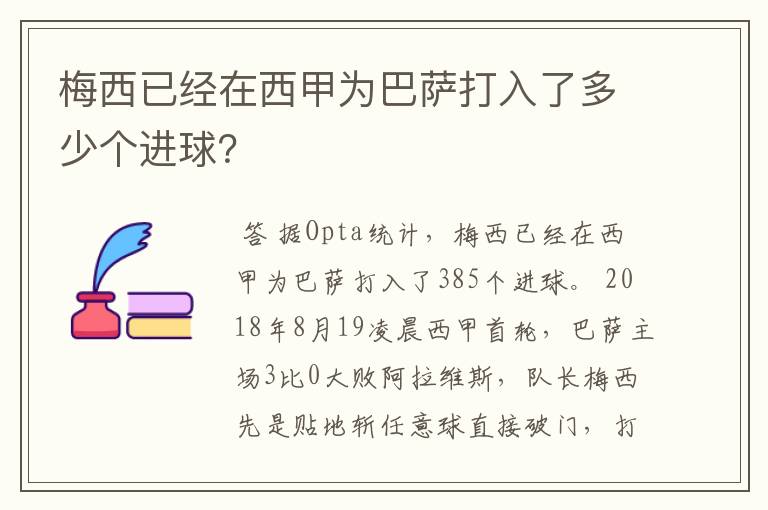 梅西已经在西甲为巴萨打入了多少个进球?