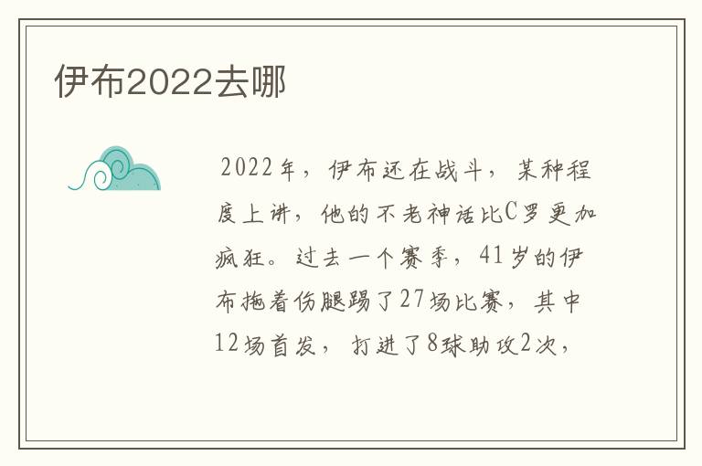 伊布2022去哪