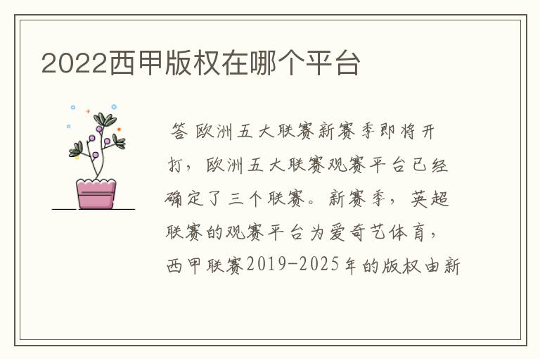 2022西甲版权在哪个平台
