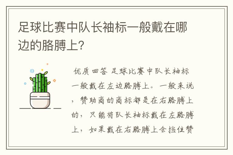足球比赛中队长袖标一般戴在哪边的胳膊上?