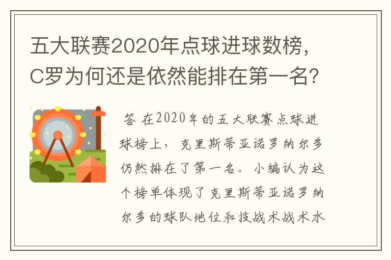 五大联赛2020年点球进球数榜,C罗为何还是依然能排在第一名?