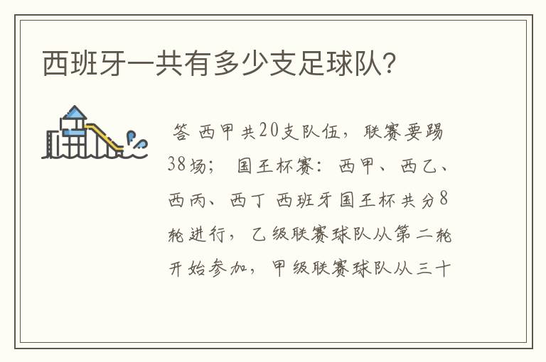 西班牙一共有多少支足球队?