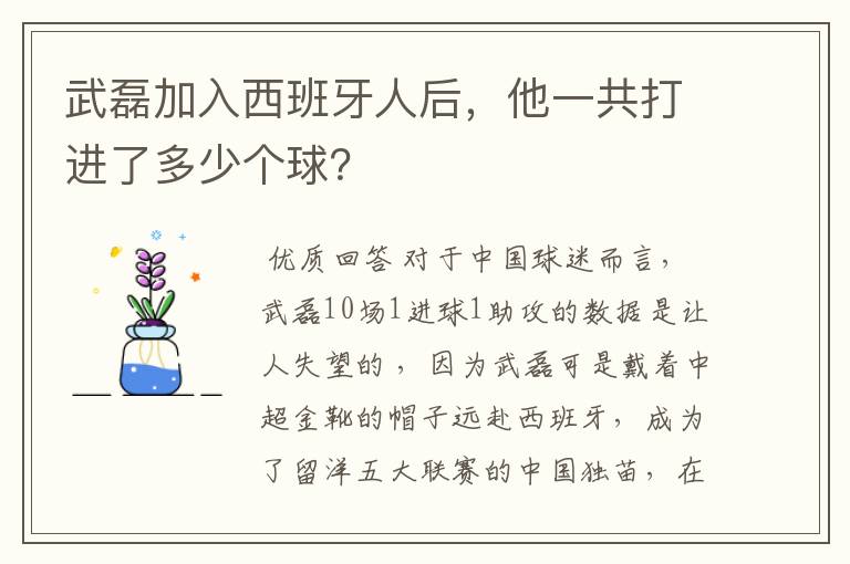 武磊加入西班牙人后,他一共打进了多少个球?