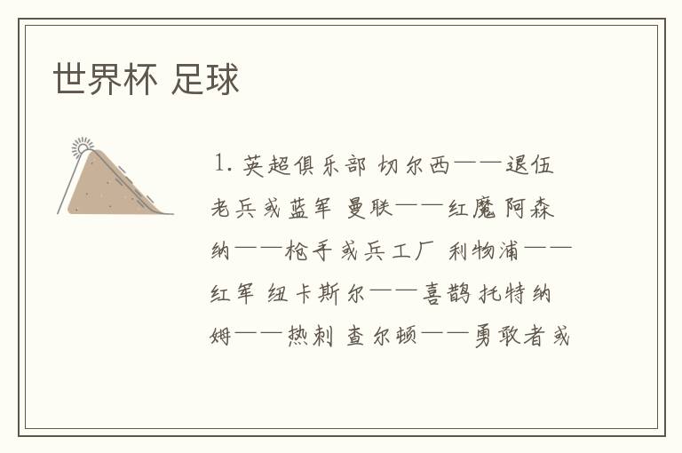 世界杯 足球