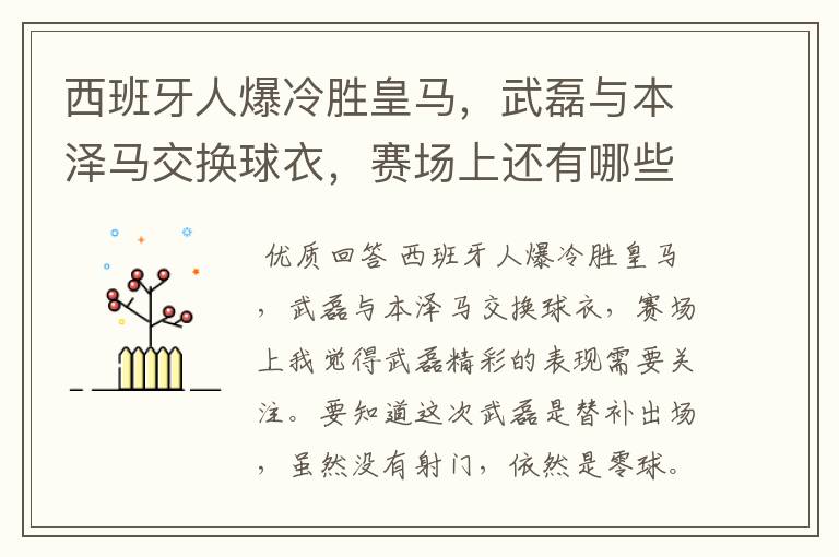 西班牙人爆冷胜皇马,武磊与本泽马交换球衣,赛场上还有哪些细节值得关注?