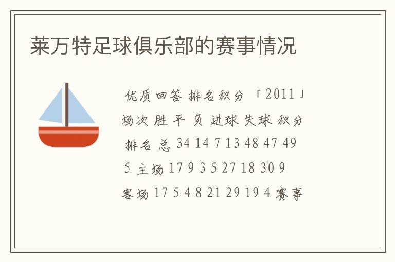 莱万特足球俱乐部的赛事情况