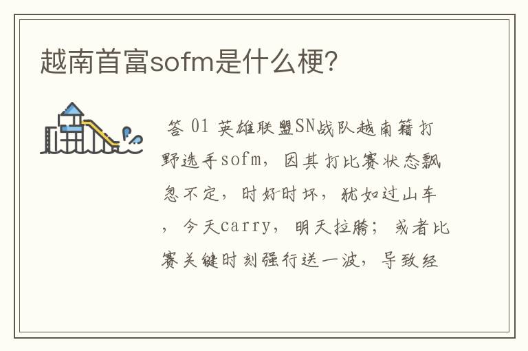越南首富sofm是什么梗?