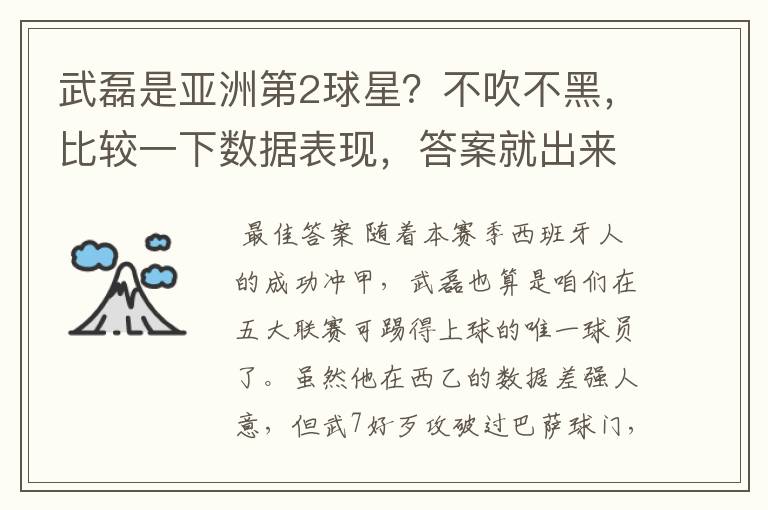 武磊是亚洲第2球星?不吹不黑,比较一下数据表现,答案就出来了