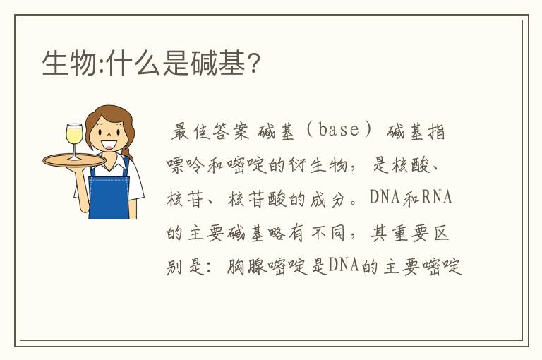 生物:什么是碱基?