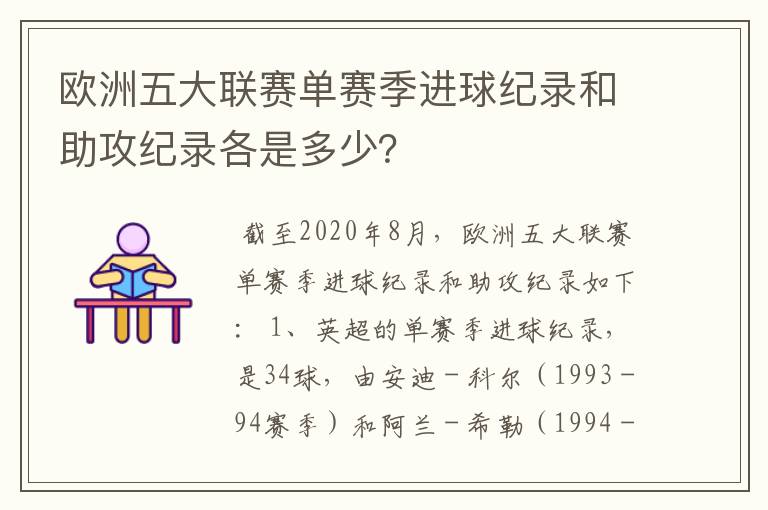 欧洲五大联赛单赛季进球纪录和助攻纪录各是多少?