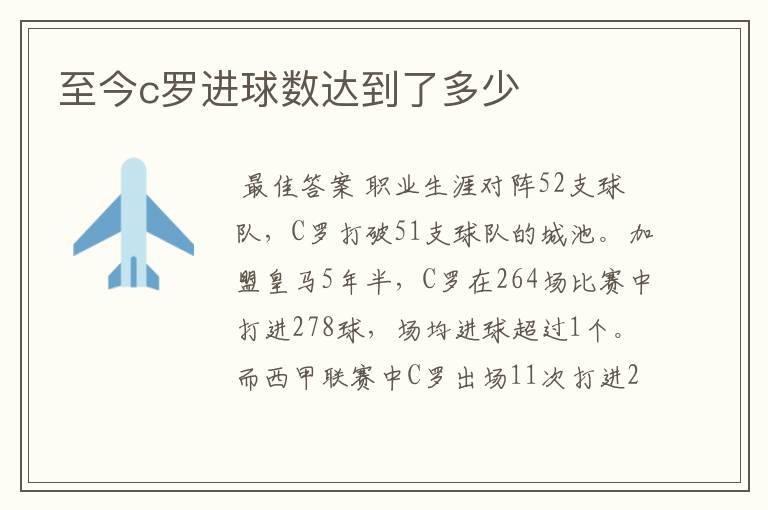 至今c罗进球数达到了多少