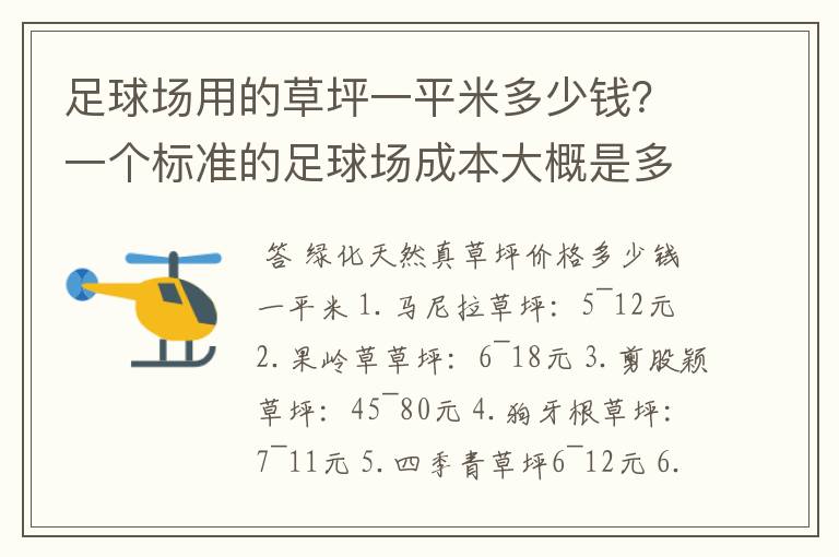 足球场用的草坪一平米多少钱?一个标准的足球场成本大概是多少啊?