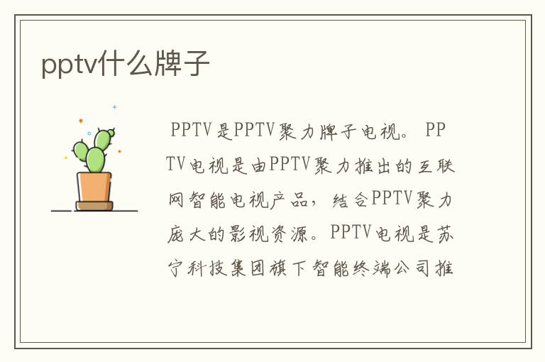 pptv什么牌子