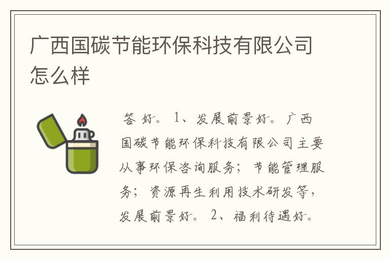 广西国碳节能环保科技有限公司怎么样