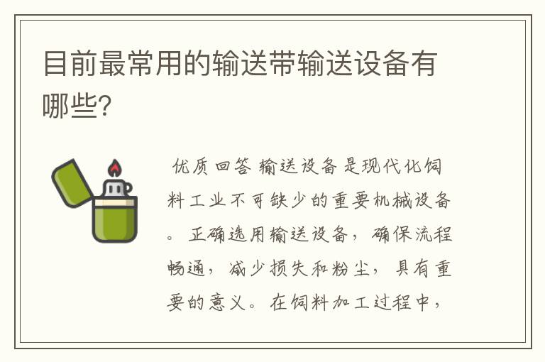 目前最常用的输送带输送设备有哪些?