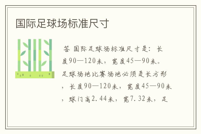 国际足球场标准尺寸