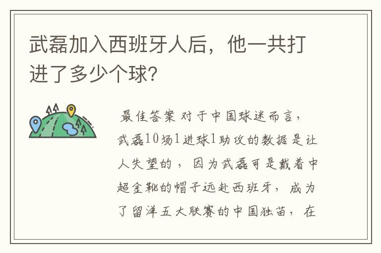 武磊加入西班牙人后,他一共打进了多少个球?
