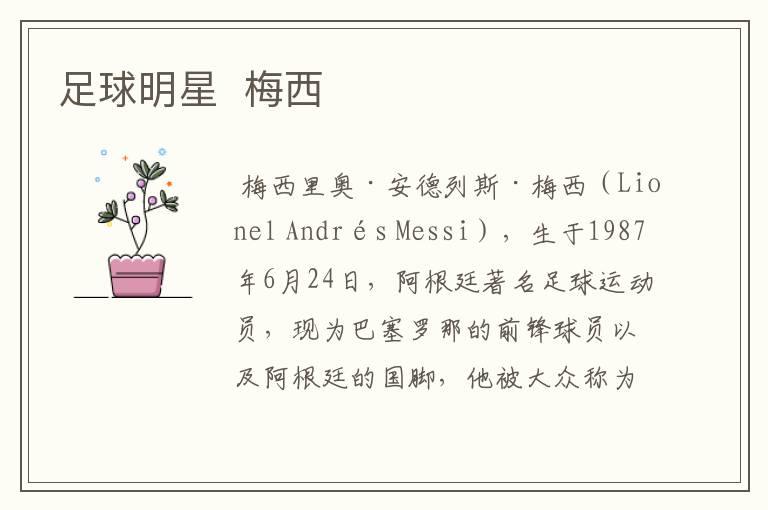 足球明星 梅西