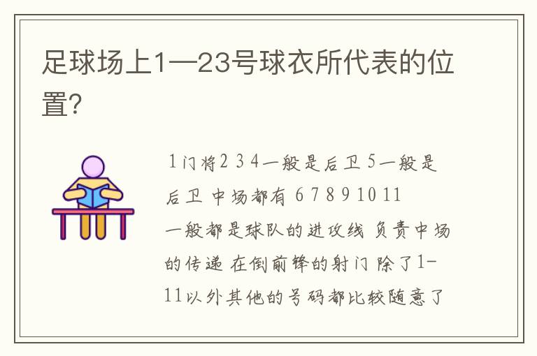 足球场上1—23号球衣所代表的位置?