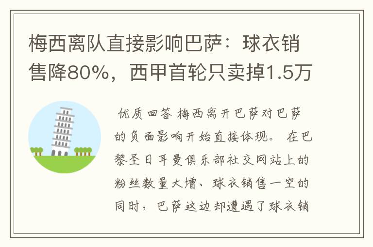 梅西离队直接影响巴萨:球衣销售降80%,西甲首轮只卖掉1.5万球票