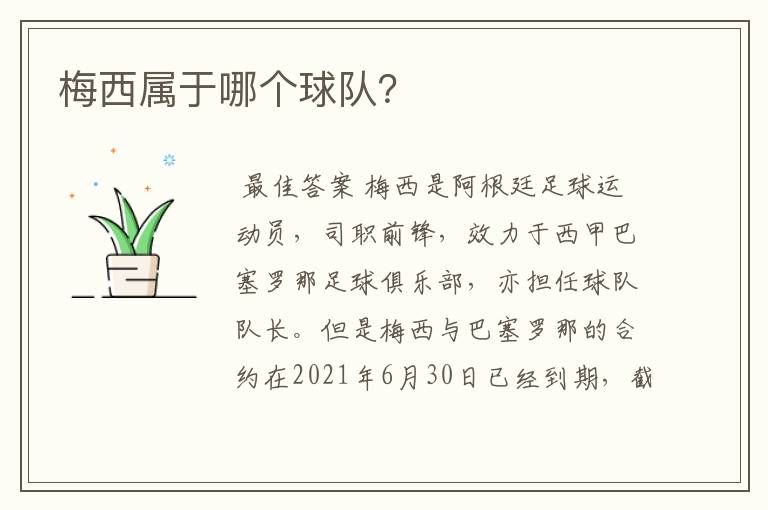 梅西属于哪个球队?