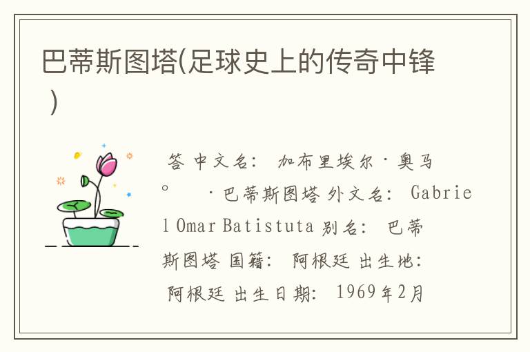 巴蒂斯图塔(足球史上的传奇中锋 )