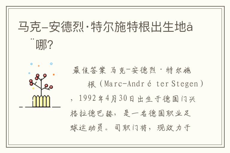 马克-安德烈·特尔施特根出生地在哪?