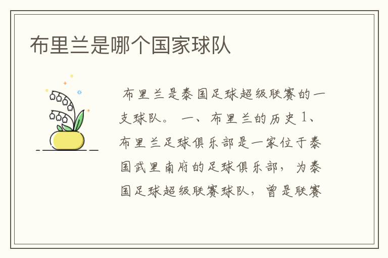 布里兰是哪个国家球队