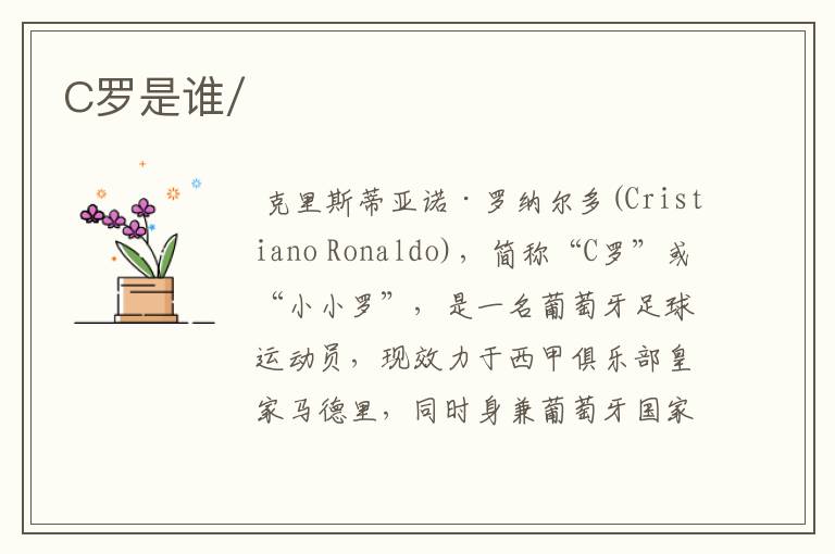 C罗是谁/