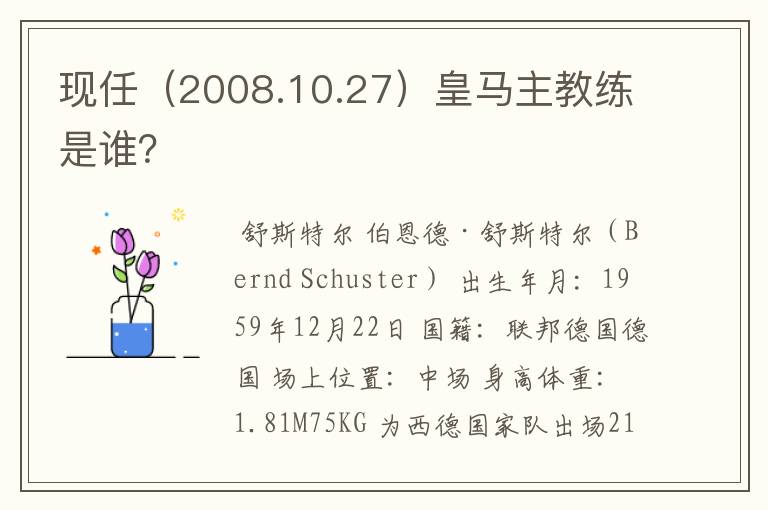 现任(2008.10.27)皇马主教练是谁?