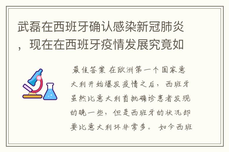 武磊在西班牙确认感染新冠肺炎,现在在西班牙疫情发展究竟如何?