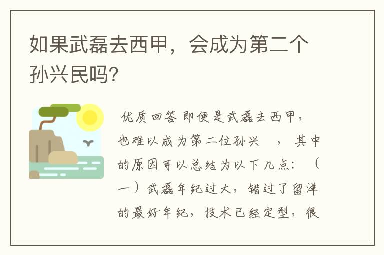 如果武磊去西甲,会成为第二个孙兴民吗?