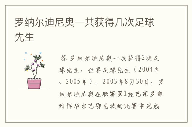 罗纳尔迪尼奥一共获得几次足球先生