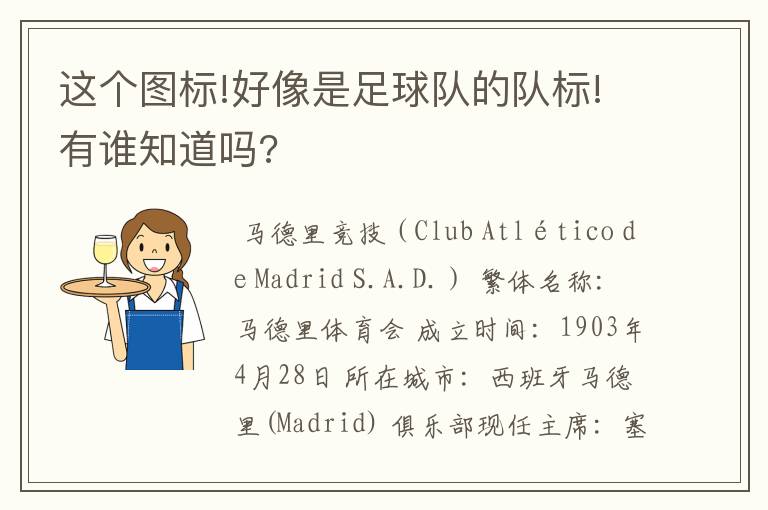 这个图标!好像是足球队的队标!有谁知道吗?