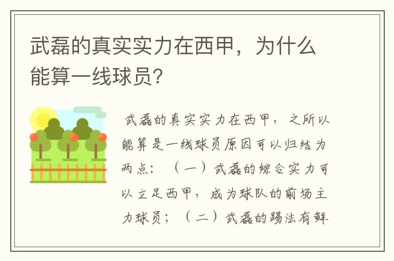 武磊的真实实力在西甲,为什么能算一线球员?