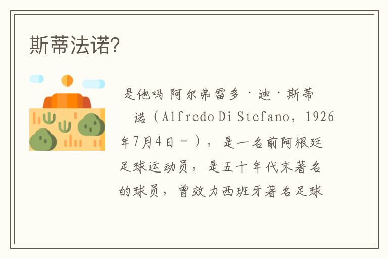 斯蒂法诺?