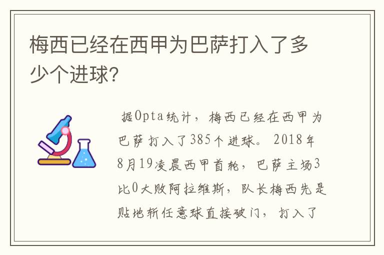 梅西已经在西甲为巴萨打入了多少个进球?
