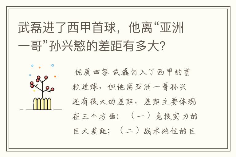武磊进了西甲首球,他离“亚洲一哥”孙兴慜的差距有多大?