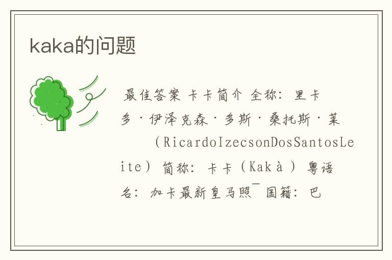 kaka的问题