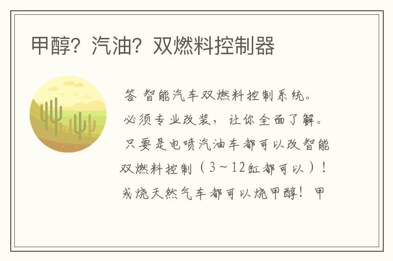 甲醇?汽油?双燃料控制器