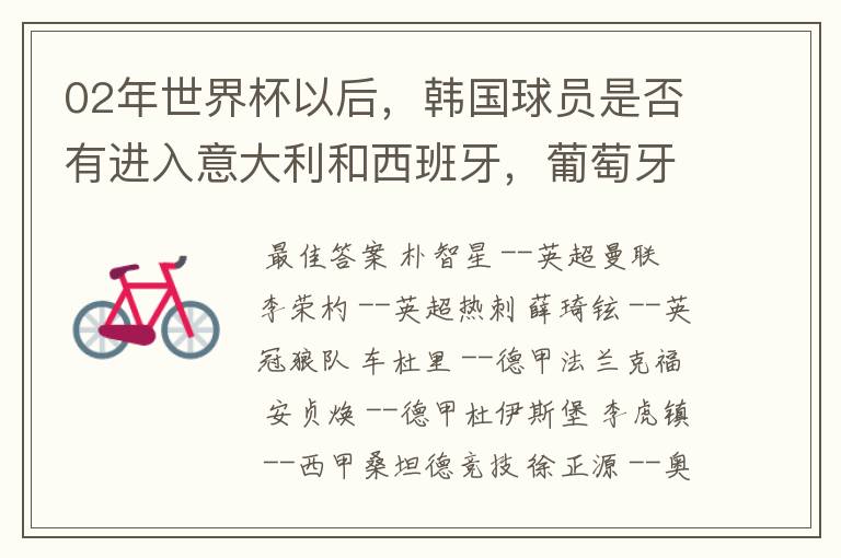 02年世界杯以后，韩国球员是否有进入意大利和西班牙，葡萄牙踢球的?