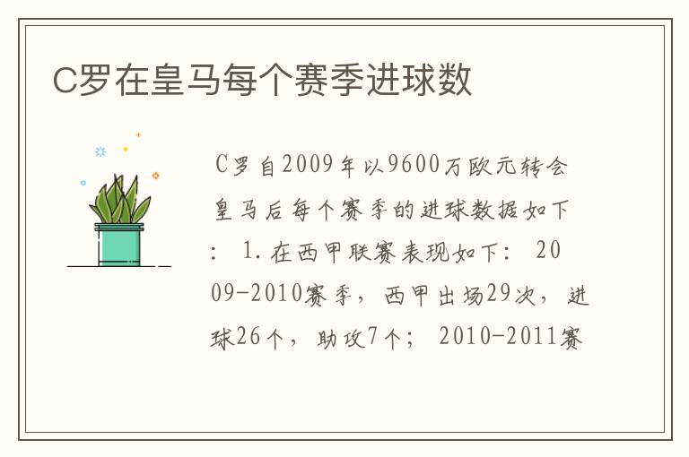 C罗在皇马每个赛季进球数