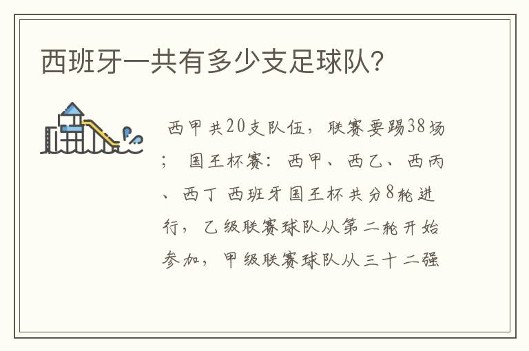 西班牙一共有多少支足球队?