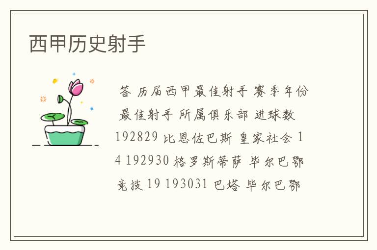 西甲历史射手