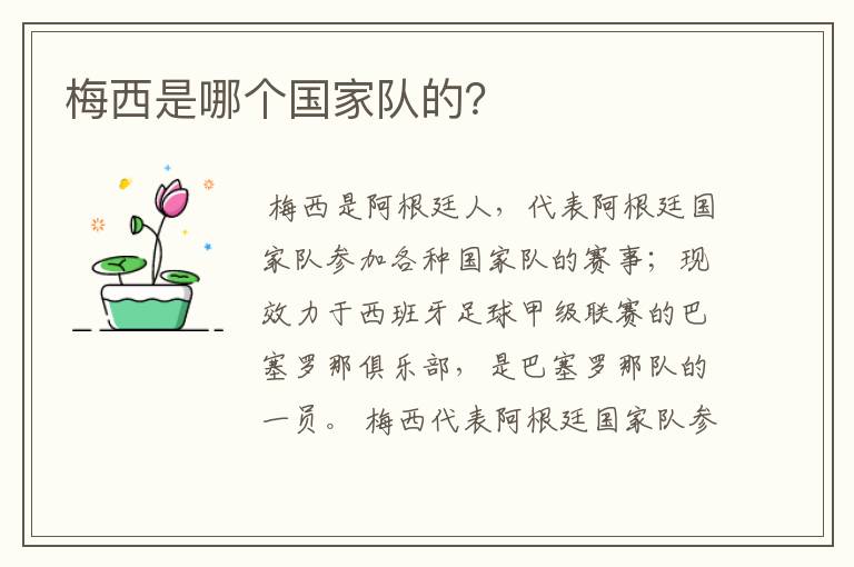 梅西是哪个国家队的?