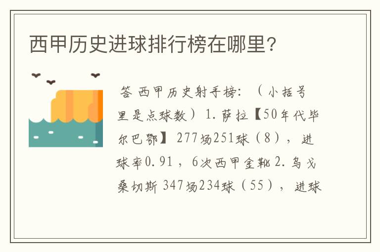 西甲历史进球排行榜在哪里?