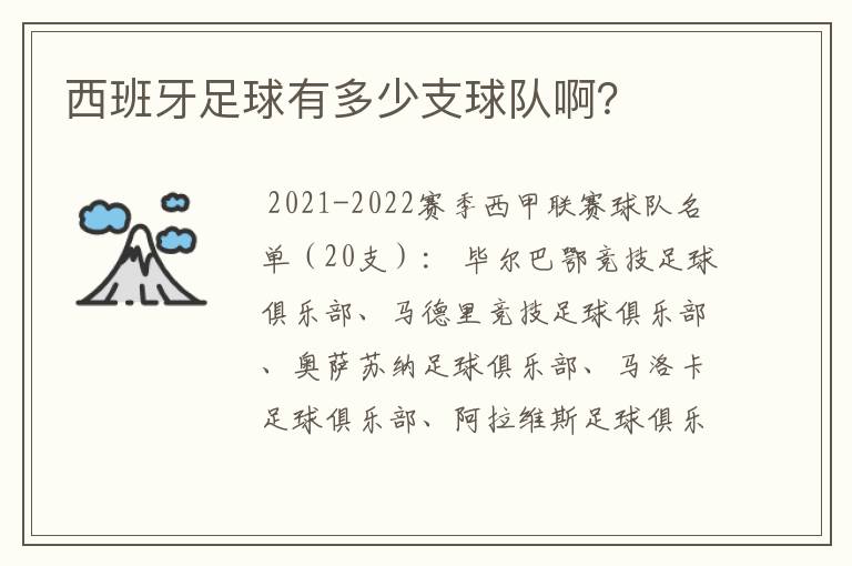 西班牙足球有多少支球队啊?