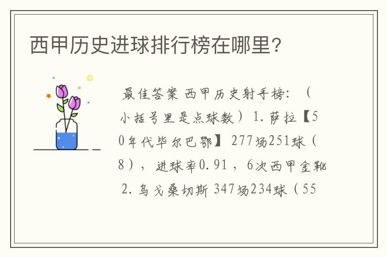 西甲历史进球排行榜在哪里?