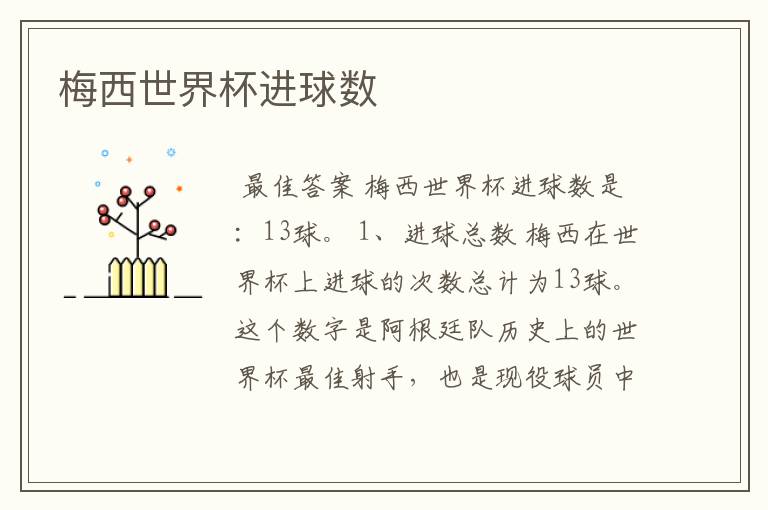 梅西世界杯进球数